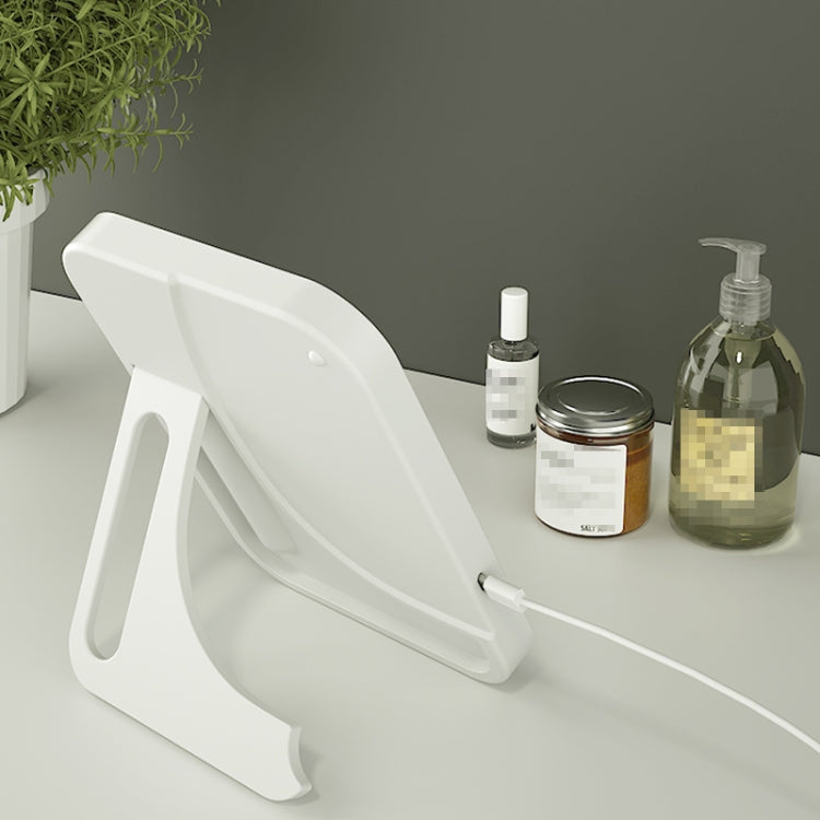 2 PCS LED Makeup Mirror With Lamp Fill Light Dormitory Desktop Dressing Mirror Female Folding Portable Small Mirror,Style:, Charging Monochromatic Light (White), Charging Monochromatic Light (Pink), Plug-in Monochromatic Light (White)                  ...