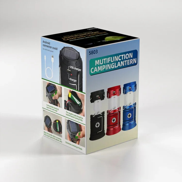 5803 Solar Camping Lamp Outdoor LED Emergency Portable Light Support USB Output, Solar + USB