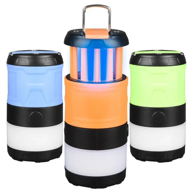 Outdoor LED Waterproof Electric Mosquito Killer Lamp Camping Lamp Flashlight, Orange, Sky Blue, Light Green