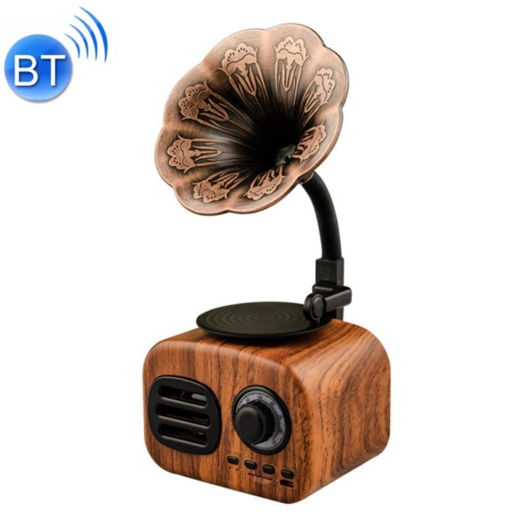 Ft-05 Wireless Retro Bluetooth Speaker Gramophone Mini Player, Gold, Pink, Walnut, Red, Black