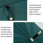 16 Bone Plain Straight Umbrella Small Fresh Long Handle Umbrella, High Indigo, Grapefruit Pink, Matcha Green, Orange, Apricot, Dark Blue, Mint Green, Charm Blue, Ginger, Red Wine, Violet, Classic Black, Vanilla Green, Wood Handle High Indigo           ...