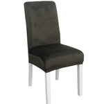Simple Soft High Elastic Thickening Velvet Semi-Interior Chair Cover Hotel Chair Cover, Coffee Gray, Yellow Green, Wine Red, Navy, Black, Dark Green, White, Peacock Blue, Light Gray, Carbon Gray, Camel, Royal Blue, Beige, Grape Purple, Red, Orange     ...