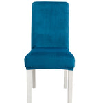 Simple Soft High Elastic Thickening Velvet Semi-Interior Chair Cover Hotel Chair Cover, Coffee Gray, Yellow Green, Wine Red, Navy, Black, Dark Green, White, Peacock Blue, Light Gray, Carbon Gray, Camel, Royal Blue, Beige, Grape Purple, Red, Orange     ...