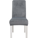 Simple Soft High Elastic Thickening Velvet Semi-Interior Chair Cover Hotel Chair Cover, Coffee Gray, Yellow Green, Wine Red, Navy, Black, Dark Green, White, Peacock Blue, Light Gray, Carbon Gray, Camel, Royal Blue, Beige, Grape Purple, Red, Orange     ...
