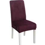 Simple Soft High Elastic Thickening Velvet Semi-Interior Chair Cover Hotel Chair Cover, Coffee Gray, Yellow Green, Wine Red, Navy, Black, Dark Green, White, Peacock Blue, Light Gray, Carbon Gray, Camel, Royal Blue, Beige, Grape Purple, Red, Orange     ...