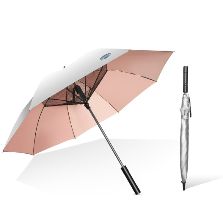 9033 Sun and Rain Dual-purpose Umbrella Multi-function Fan Titanium Silver Glue Sunscreen and UV Protection Long Handle Umbrella, Pink, Black, Ink Green