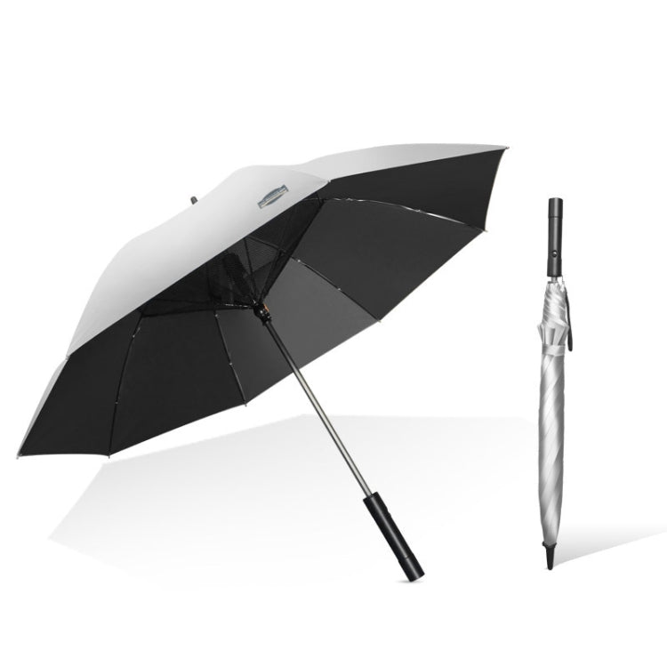 9033 Sun and Rain Dual-purpose Umbrella Multi-function Fan Titanium Silver Glue Sunscreen and UV Protection Long Handle Umbrella, Pink, Black, Ink Green