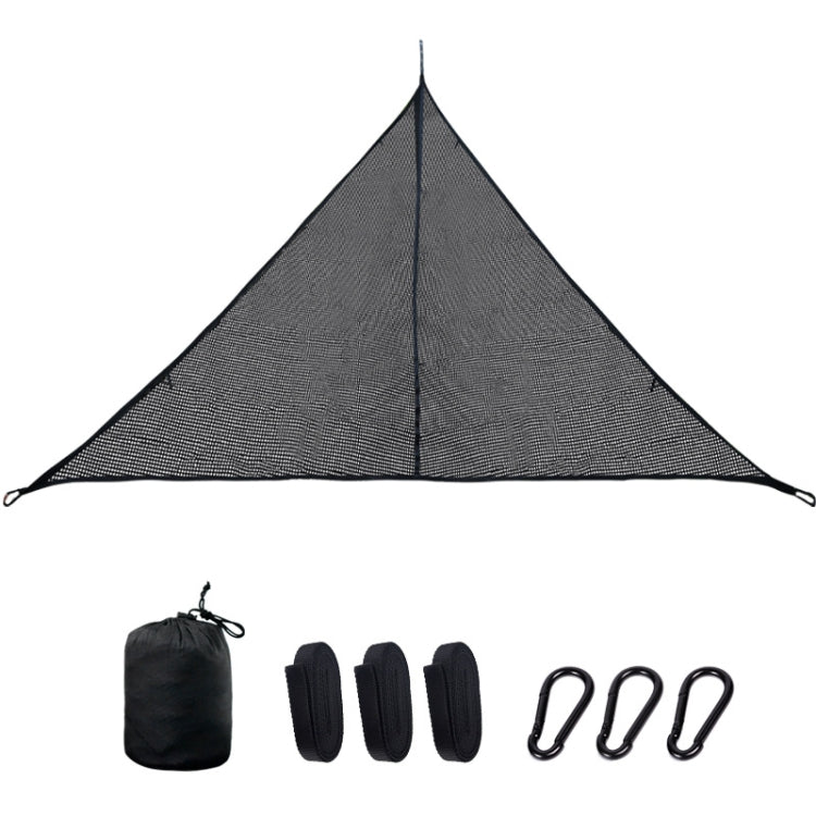 Outdoor Multi-person Hammock Large Sky Tree Tent Aerial Camping Hammock Triangle Hammock,, 2.9m Black
