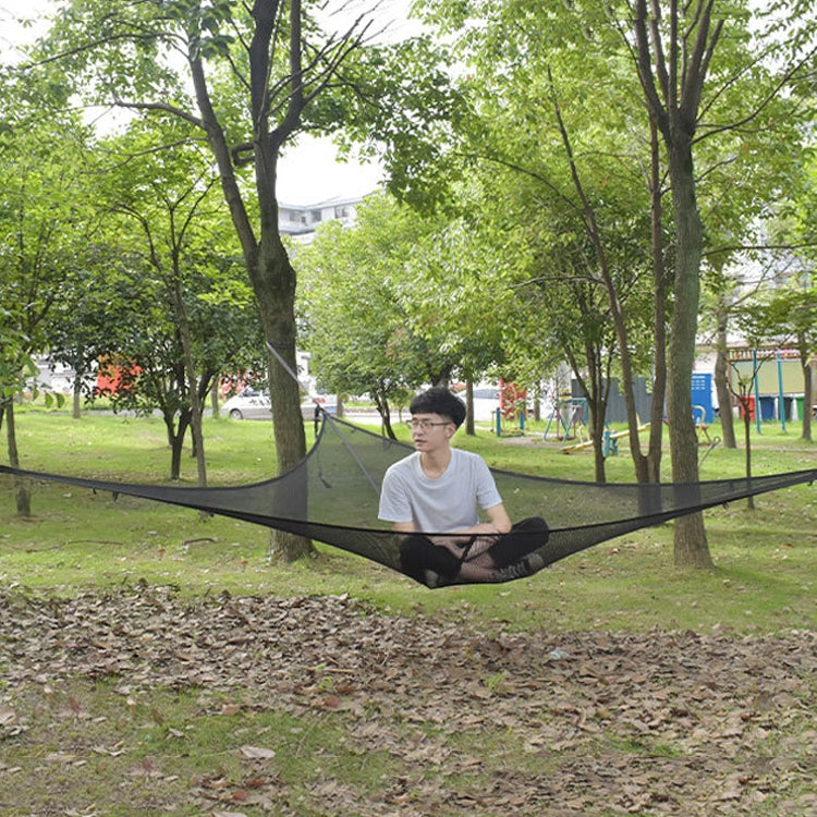 Outdoor Multi-person Hammock Large Sky Tree Tent Aerial Camping Hammock Triangle Hammock,, 2.9m Black
