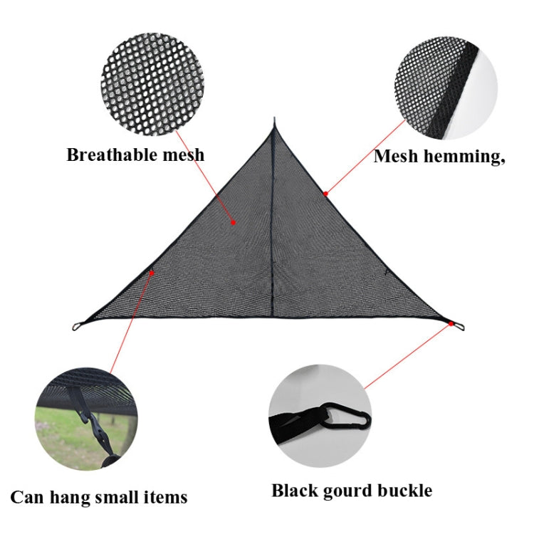 Outdoor Multi-person Hammock Large Sky Tree Tent Aerial Camping Hammock Triangle Hammock,, 2.9m Black