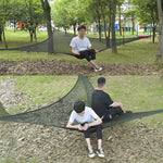 Outdoor Multi-person Hammock Large Sky Tree Tent Aerial Camping Hammock Triangle Hammock,, 2.9m Black