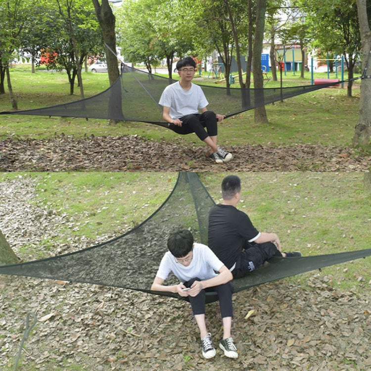 Outdoor Multi-person Hammock Large Sky Tree Tent Aerial Camping Hammock Triangle Hammock,, 2.9m Black