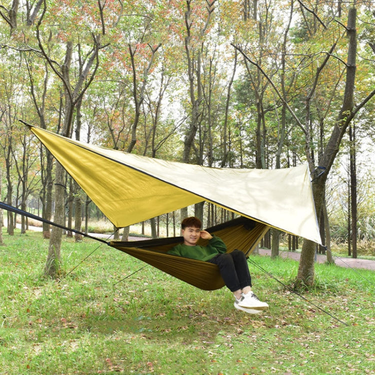 Outdoor Camping Sunshade + Anti-Mosquito Hammock Set Parachute Fabric Net Yarn Anti-Mosquito Hammock, 360x290cm Ink Green, 360x290cm Gray, 360x290cm Camel