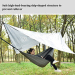 Outdoor Camping Sunshade + Anti-Mosquito Hammock Set Parachute Fabric Net Yarn Anti-Mosquito Hammock, 360x290cm Ink Green, 360x290cm Gray, 360x290cm Camel
