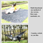 Outdoor Camping Sunshade + Anti-Mosquito Hammock Set Parachute Fabric Net Yarn Anti-Mosquito Hammock, 360x290cm Ink Green, 360x290cm Gray, 360x290cm Camel
