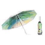 3021 Automatic Rain And Sun Dual-Purpose Umbrella Sun-Proof And Anti-Rebound Folding Umbrella, Light Orange, Light Pink, Light Blue, Illusion Green, Illusion Purple, Illusion Blue, Illusion Pink