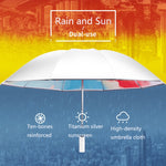 3021 Automatic Rain And Sun Dual-Purpose Umbrella Sun-Proof And Anti-Rebound Folding Umbrella, Light Orange, Light Pink, Light Blue, Illusion Green, Illusion Purple, Illusion Blue, Illusion Pink