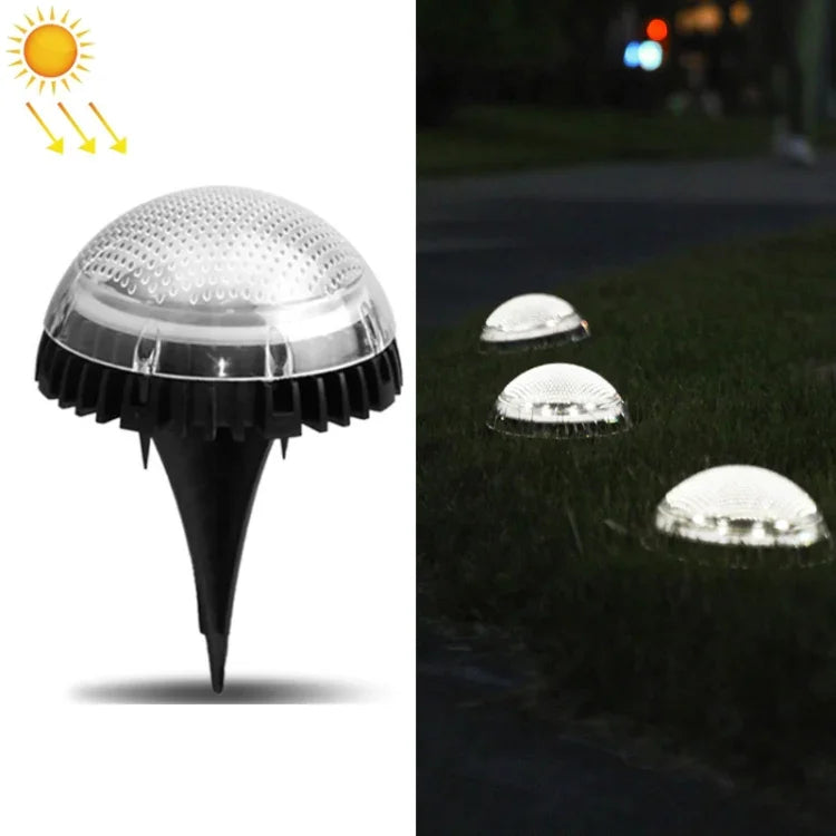 8 LEDs Solar Circular Underground Light Outdoor Waterproof Lawn Stair Light, Light Color:, White Light