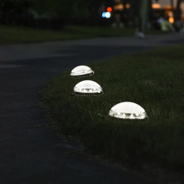 8 LEDs Solar Circular Underground Light Outdoor Waterproof Lawn Stair Light, Light Color:, White Light