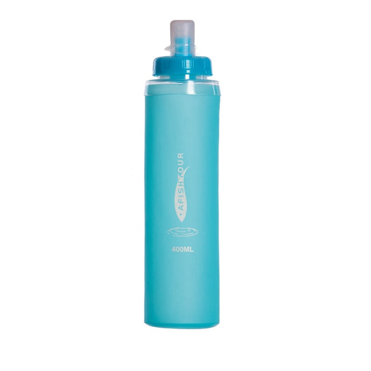 AFISHTOUR TPU Outdoor Sports Soft Water Bag Marathon Water Bottle Folding Water Bag, Capacity:, 400ml (Blue), 400ml (Transparent), 300ml (Blue), 300ml (Transparent)