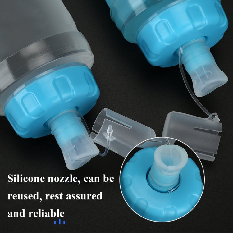 AFISHTOUR TPU Outdoor Sports Soft Water Bag Marathon Water Bottle Folding Water Bag, Capacity:, 400ml (Blue), 400ml (Transparent), 300ml (Blue), 300ml (Transparent)