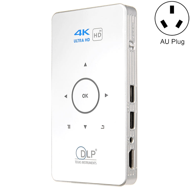 C6 1G+8G Android System Intelligent DLP HD Mini Projector Portable Home Mobile Phone Projector，, US Plug  (Black), EU Plug (Black), UK Plug (Black), AU Plug (Black), US Plug (White), AU Plug (White)
