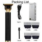 Hollow T-Shaped Steel Head Hair Trimmer USB Charging Carving Electric Hair Clipper, Steel Head (Black), Steel Head (Gold), Steel Head (Silver), Steel Head (Rose Gold), Steel Head (Gradient)