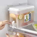 Household Cold Water Bottle With Faucet Refrigerator Fruit Teapot Summer Water Bucket, 3.5L Cold Water Bottle