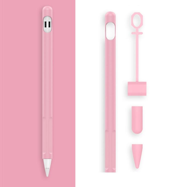 2 Sets 4 In 1 Stylus Silicone Protective Cover + Anti-Lost Rope Set For Apple Pencil 1, Jade White, Ink Black, Mint Green, Fresh Pink, Red, Midnight Blue, Business Gray