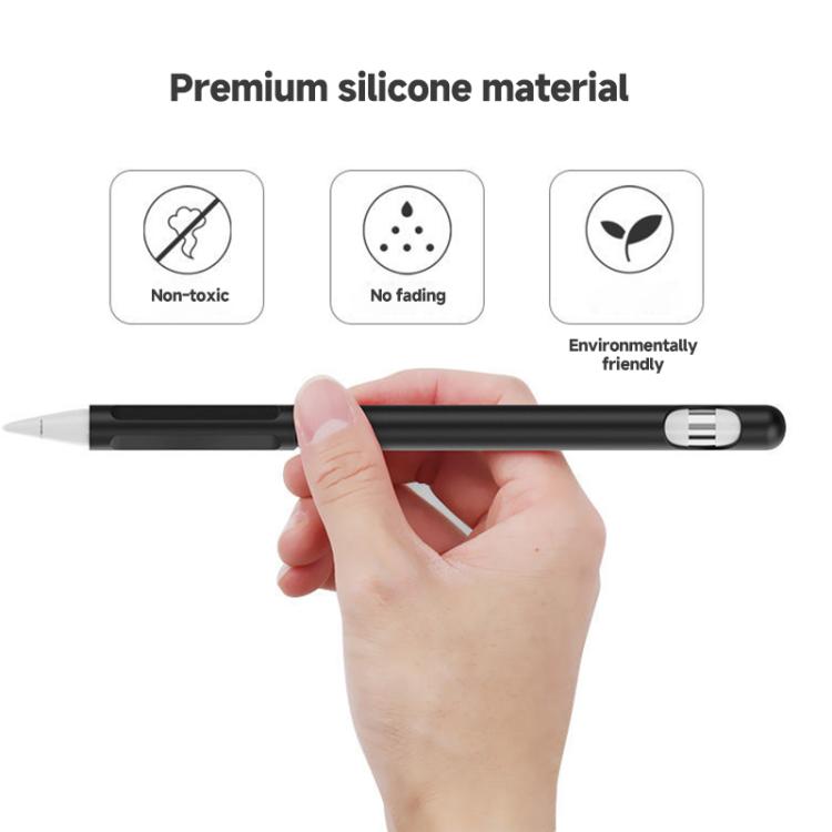2 Sets 4 In 1 Stylus Silicone Protective Cover + Anti-Lost Rope Set For Apple Pencil 1, Jade White, Ink Black, Mint Green, Fresh Pink, Red, Midnight Blue, Business Gray