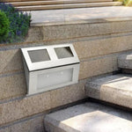 2 LEDs Solar Powered Light Sensor Control IP44 Waterproof LED Wall Lamp Outdoor Patio Yard Pathway Garden Stairs Step Night Security Lighting, White Light, Warm Light