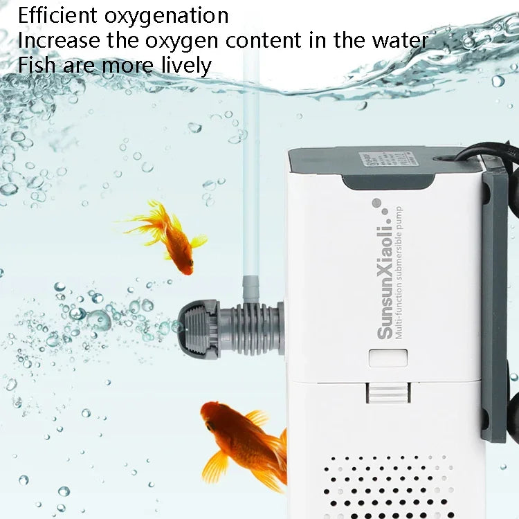 SunsunXiaoli Fish Tank Water Pump Small 3 In 1 Aquarium Circulating Filter Circulation Pump, CN Plug, 6W 500F, 15W 1000F