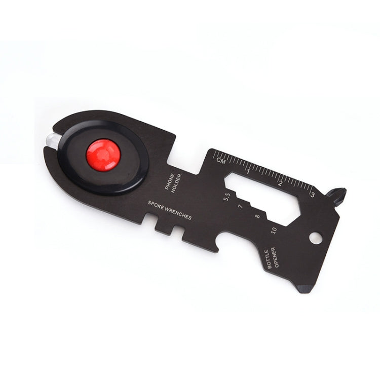 8 In 1 Stainless Steel Multi-Function Tool Card Camping Survival Card With Light, Black, Blue