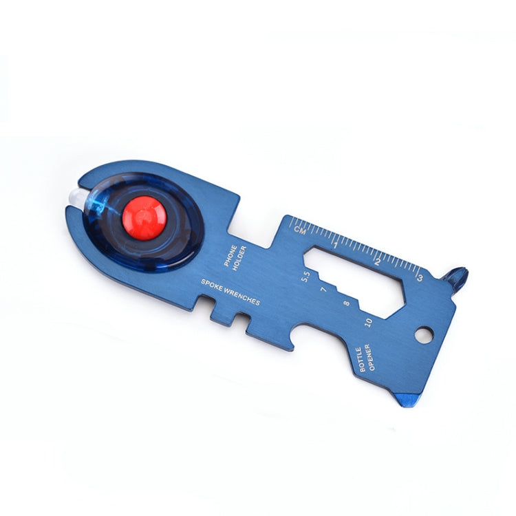 8 In 1 Stainless Steel Multi-Function Tool Card Camping Survival Card With Light, Black, Blue