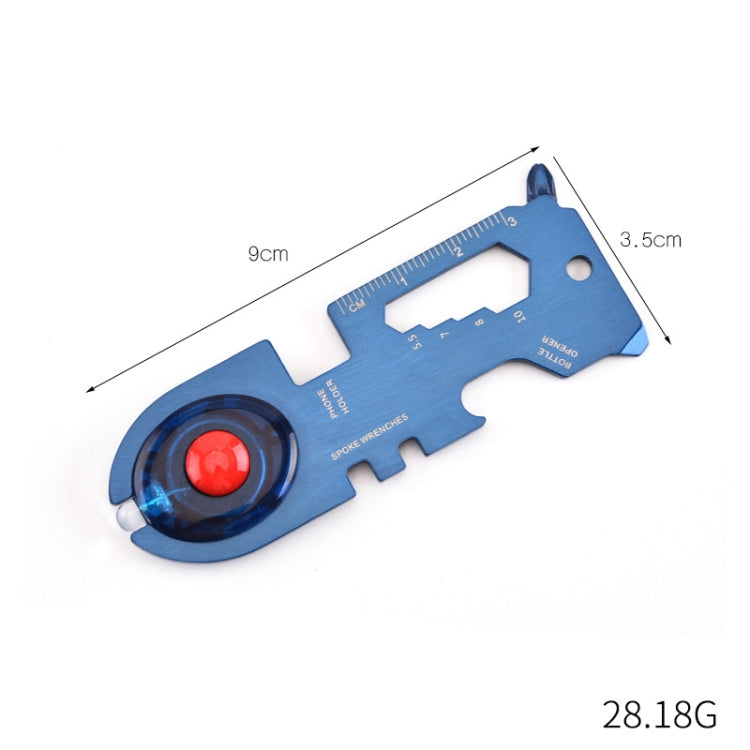 8 In 1 Stainless Steel Multi-Function Tool Card Camping Survival Card With Light, Black, Blue
