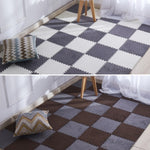 2 PCS Living Room Bedroom Children Kids Soft Carpet Magic Patchwork Jigsaw Splice Heads Climbing Baby Mat 30x30cm, Rose Red, Camel, Purple, Coffee, Blue, Pink, Green, White, Grey