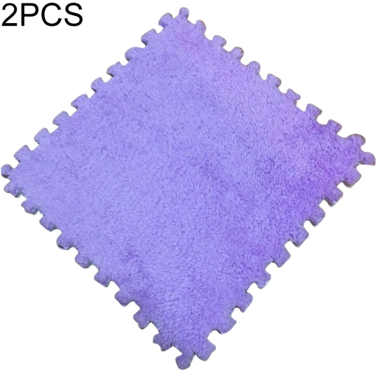 2 PCS Living Room Bedroom Children Kids Soft Carpet Magic Patchwork Jigsaw Splice Heads Climbing Baby Mat 30x30cm, Rose Red, Camel, Purple, Coffee, Blue, Pink, Green, White, Grey