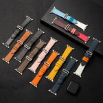 Business Cowhide Leather Strap Watchband, For Apple Watch Series 8&7 41mm / SE 2&6&SE&5&4 40mm / 3&2&1 38mm, For Apple Watch Series 6&SE&5&4 44mm / 3&2&1 42mm, For Apple Watch Series 6&SE& 5&4 40mm / 3 & 2 & 1 38mm