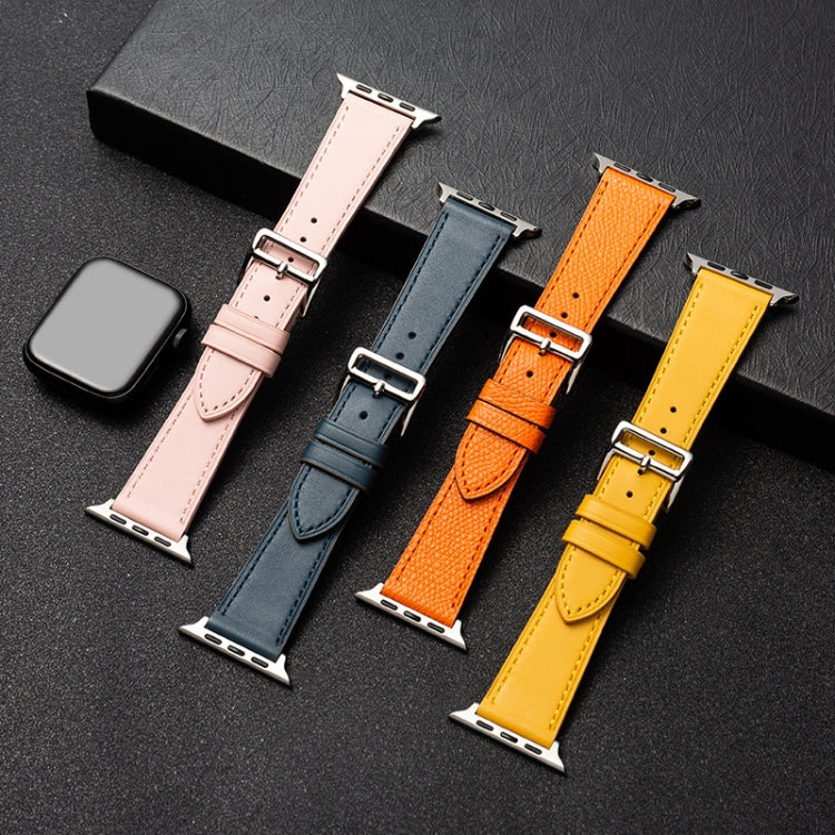 Business Cowhide Leather Strap Watchband, For Apple Watch Series 8&7 41mm / SE 2&6&SE&5&4 40mm / 3&2&1 38mm, For Apple Watch Series 6&SE&5&4 44mm / 3&2&1 42mm, For Apple Watch Series 6&SE& 5&4 40mm / 3 & 2 & 1 38mm