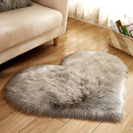 Love Heart Rugs Artificial Wool Sheepskin Hairy Carpet Faux Floor Mat Fur Plain Fluffy Soft Area Rug Tapetes, 30*40cm, 40*50cm, 50*60cm, 70*90cm