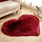 Love Heart Rugs Artificial Wool Sheepskin Hairy Carpet Faux Floor Mat Fur Plain Fluffy Soft Area Rug Tapetes, 30*40cm, 40*50cm, 50*60cm, 70*90cm