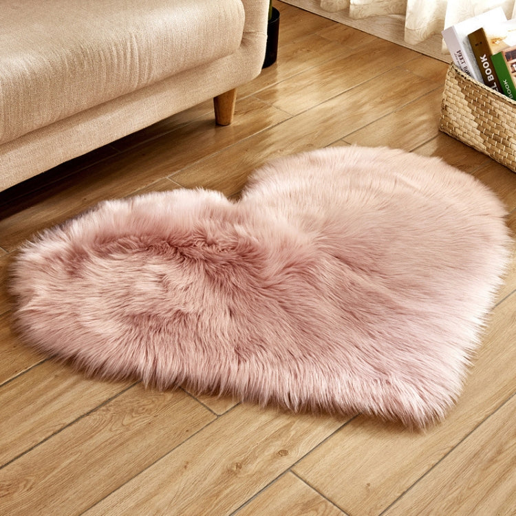 Love Heart Rugs Artificial Wool Sheepskin Hairy Carpet Faux Floor Mat Fur Plain Fluffy Soft Area Rug Tapetes, 30*40cm, 40*50cm, 50*60cm, 70*90cm