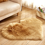 Love Heart Rugs Artificial Wool Sheepskin Hairy Carpet Faux Floor Mat Fur Plain Fluffy Soft Area Rug Tapetes, 30*40cm, 40*50cm, 50*60cm, 70*90cm