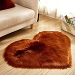 Love Heart Rugs Artificial Wool Sheepskin Hairy Carpet Faux Floor Mat Fur Plain Fluffy Soft Area Rug Tapetes, 30*40cm, 40*50cm, 50*60cm, 70*90cm