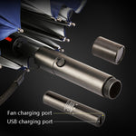 PGM YS005 Golf Umbrella Self-Contained Electric Fan Sunscreen Umbrella, Dark Blue, Black, Lake Blue