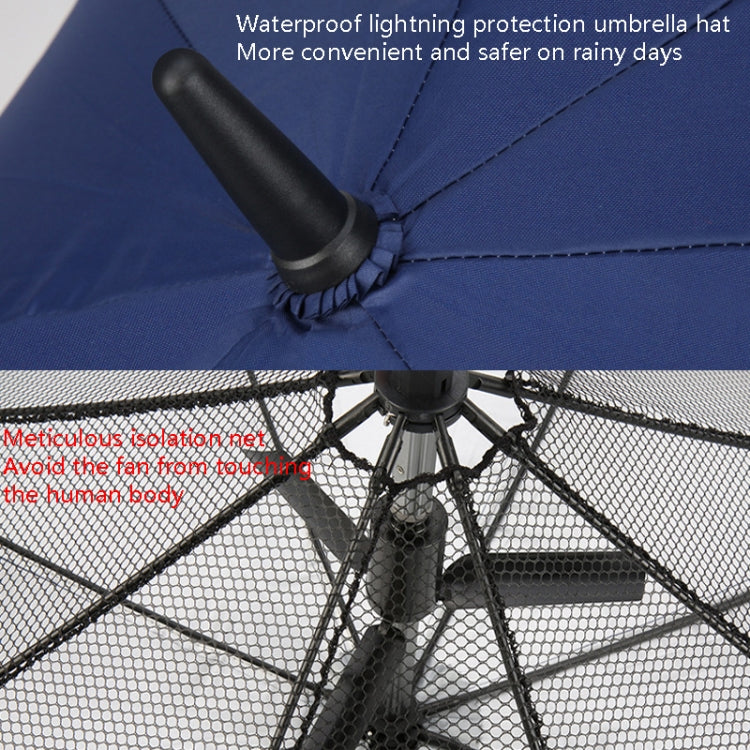 PGM YS005 Golf Umbrella Self-Contained Electric Fan Sunscreen Umbrella, Dark Blue, Black, Lake Blue