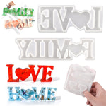 قوالب سيليكون لحروف راتنج كريستالي DIY، قالب حرفي مضاد للحروف MD3300_LOVE، MD3301_HOME، MD3302_Family، قالب حرفي إيجابي MD3313_LOVE، MD3314_HOME، MD3315_FAMILY