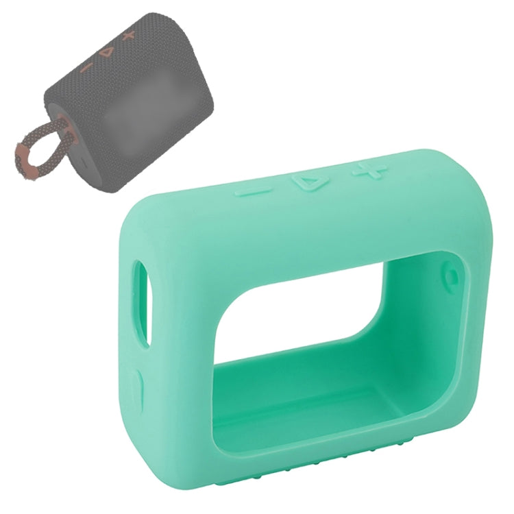 غطاء سيليكون واقي محمول لمكبر صوت بلوتوث JBL GO3 مع مشبك، أحمر، أسود، رمادي فضي، برتقالي، أزرق داكن، أخضر نعناعي، أخضر عسكري