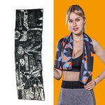 Gym Sports Cold Feeling Sweat-Absorbent Quick-Drying Cold Towel, Quick-Drying Towel, Size: 100 x 30cm(Music Festival), Quick-Drying Towel, Size: 100 x 30cm(Fire), Quick-Drying Towel, Size: 100 x 30cm(Geometric Triangle)                                 ...