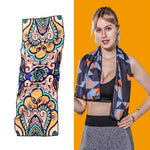 Gym Sports Cold Feeling Sweat-Absorbent Quick-Drying Cold Towel, Quick-Drying Towel, Size: 100 x 30cm(Music Festival), Quick-Drying Towel, Size: 100 x 30cm(Fire), Quick-Drying Towel, Size: 100 x 30cm(Geometric Triangle)                                 ...